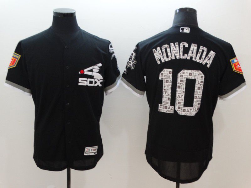 Men Chicago White Sox #10 Moncada Black Elite Spring Edition MLB Jerseys->chicago white sox->MLB Jersey